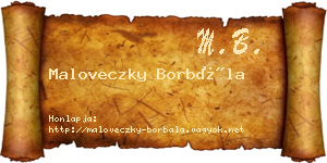 Maloveczky Borbála névjegykártya